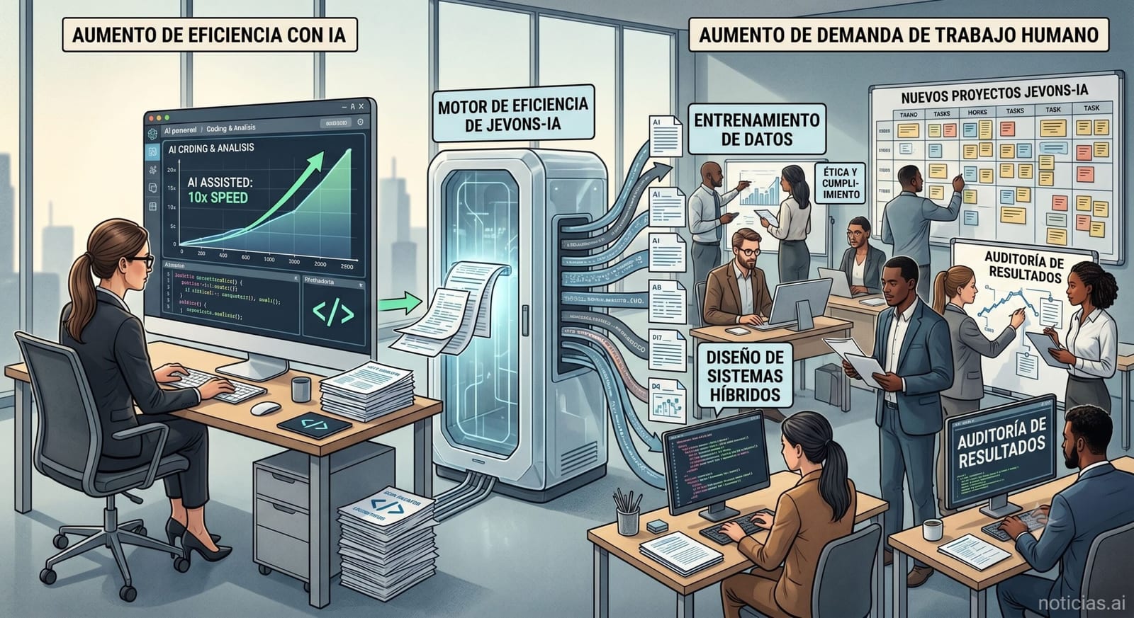La IA no está destruyendo empleo: está cambiando el precio del trabajo